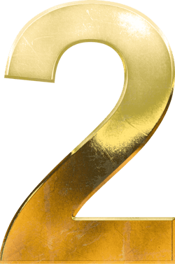 Die Zahl 2 in goldener Farbe für die Conversion rate optimierung Die Zahl 2 in goldener Farbe für die Conversion rate optimierung